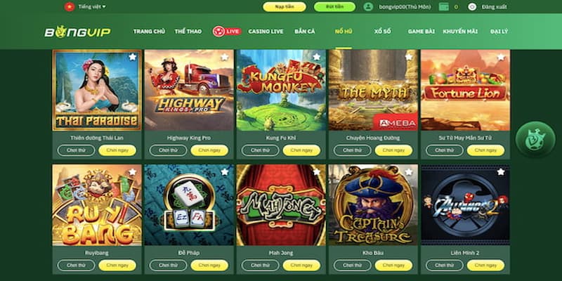 Bongvip - Nhà cái chơi game nổ hũ hàng đầu tại châu Á